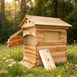Flow Hive Beute, komplett, mit Dalinno-Rähmchen im Brutraum 