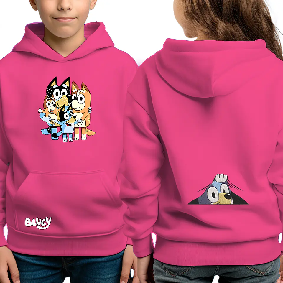 Bluey Abrazo Familia - poleron infantil 1