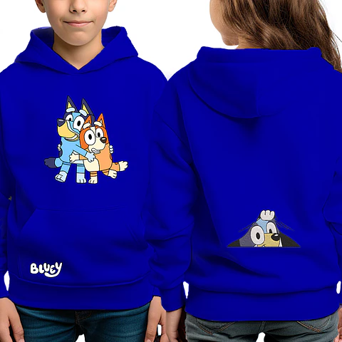 Bluey y Abrazo Bingo - poleron infantil