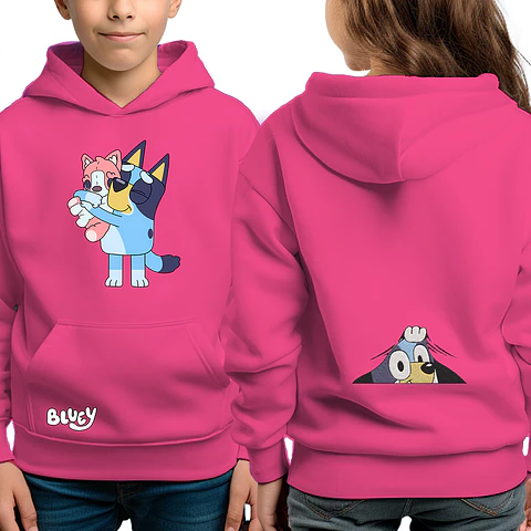 Bluey y mascota - poleron infantil