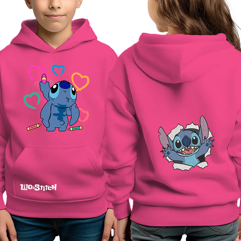 Poleron infantil - Stitch artista  2