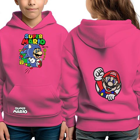 Mario Sonic - poleron infantil 