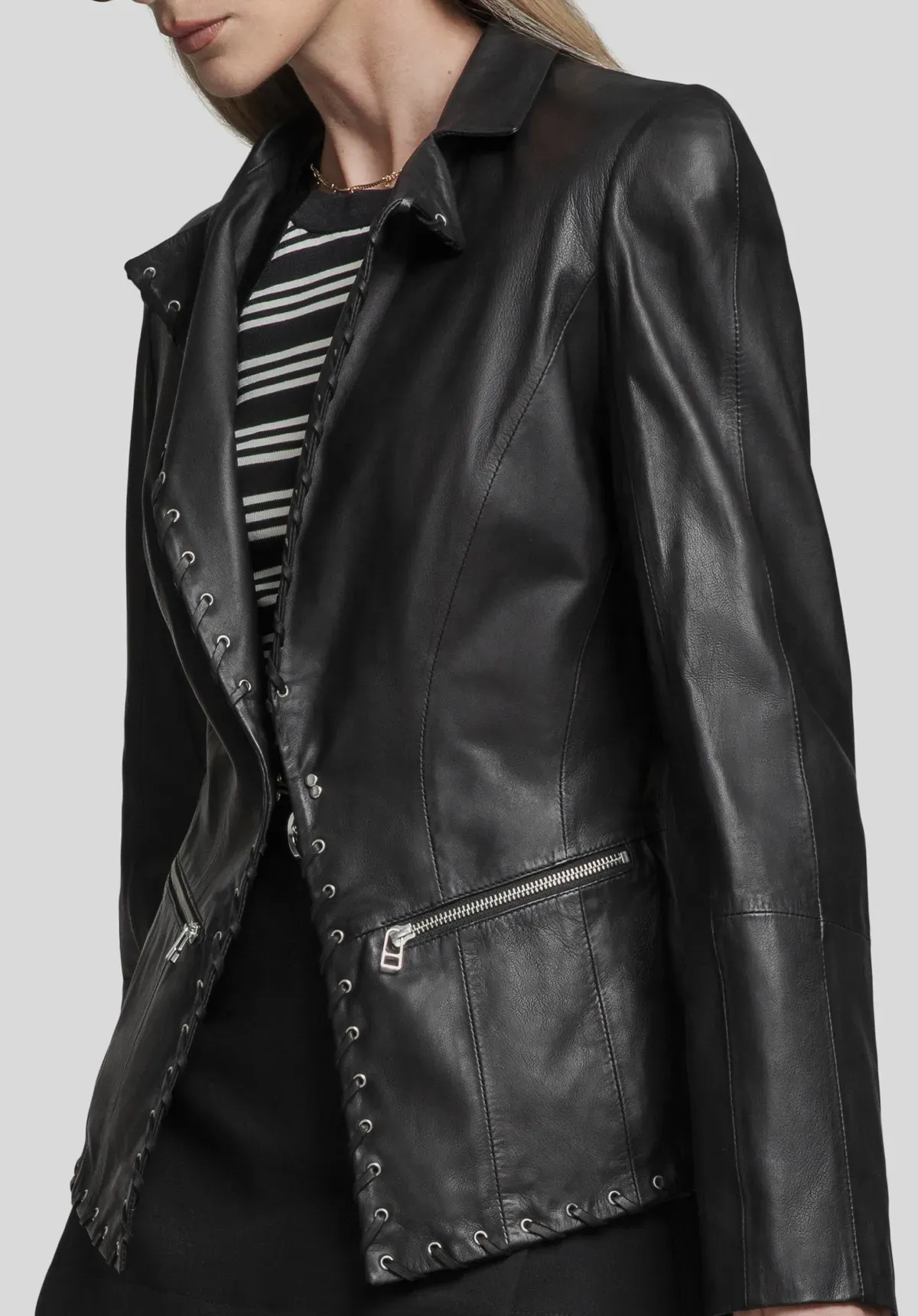 SACO CUERO TRENZADO EDGE 5