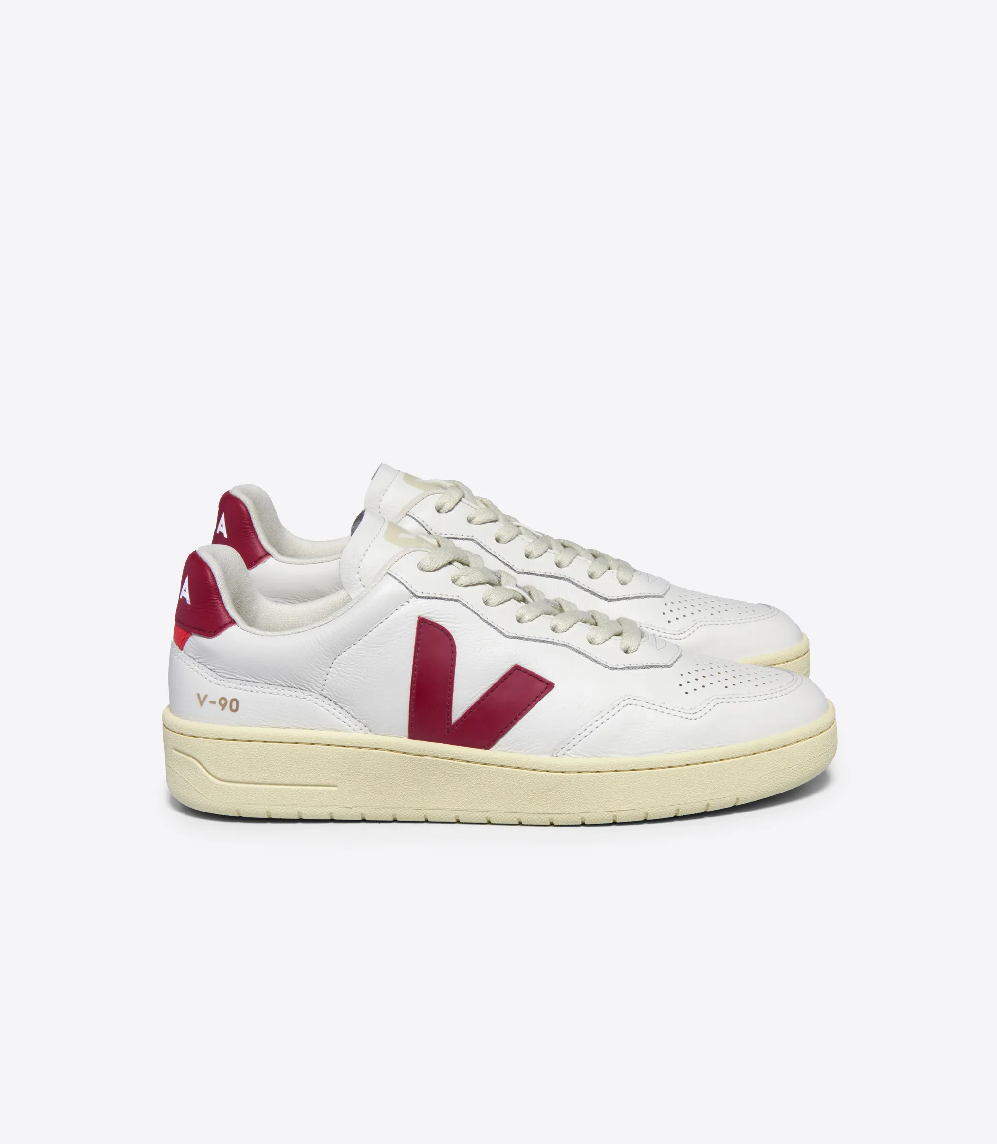 Zapatillas para Mujer VEJA V-90 Blanco Rojo 1