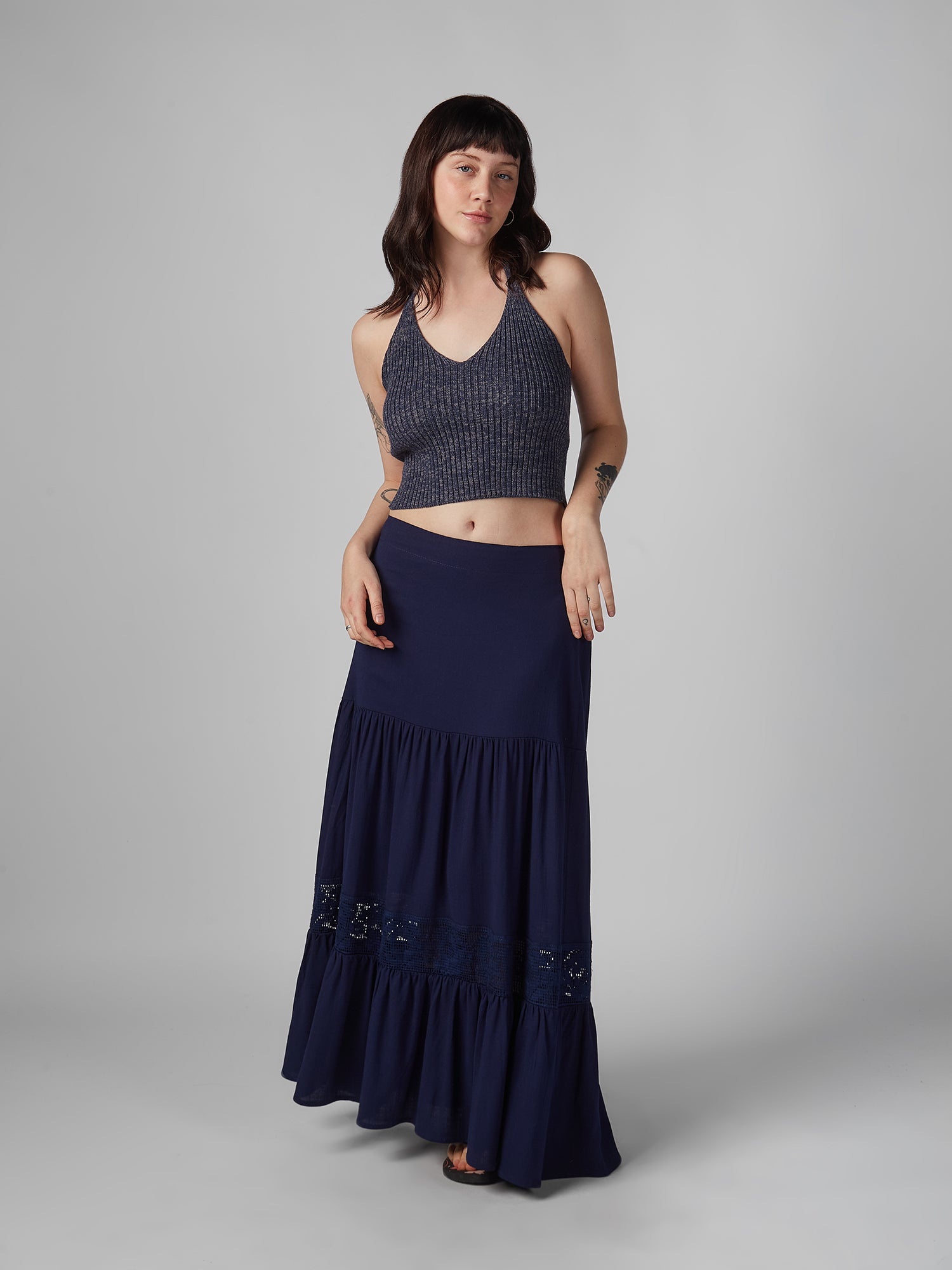 Falda para Mujer DVK MODA PORTOFINO LINEN SKIRT NVY 1