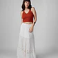 Falda para Mujer DVK MODA PORTOFINO LINEN SKIRT WHT - Miniatura 1