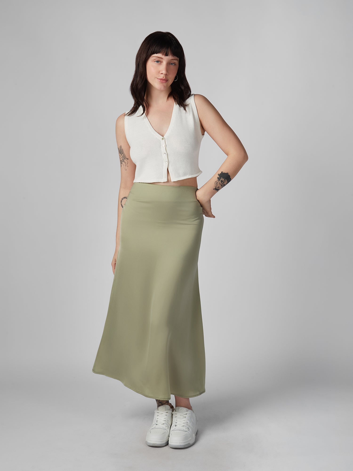 Falda para Mujer DVK MODA SOHO SATIN SKIRT VRD 1