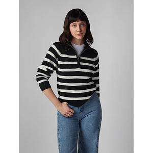 Chompa para Mujer DVK MEDIUM STRIPED QUARTER ZIP NGR