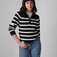 Chompa para Mujer DVK MEDIUM STRIPED QUARTER ZIP NGR - Miniatura 1