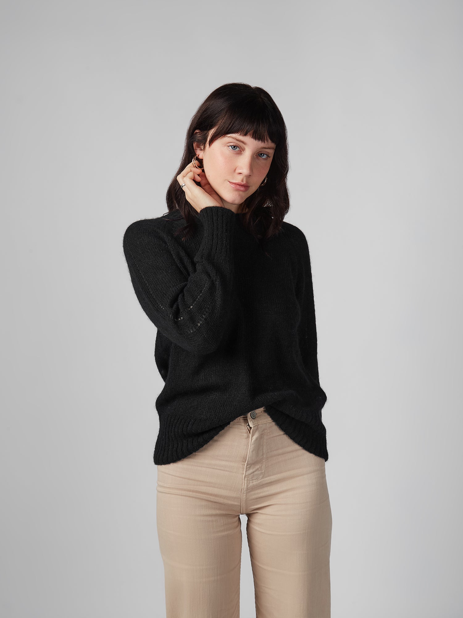 Chompa para Mujer DVK PREMIUM KNIT BABY ALPACA BLK 2