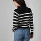 Chompa para Mujer DVK MEDIUM STRIPED QUARTER ZIP NGR - Miniatura 3