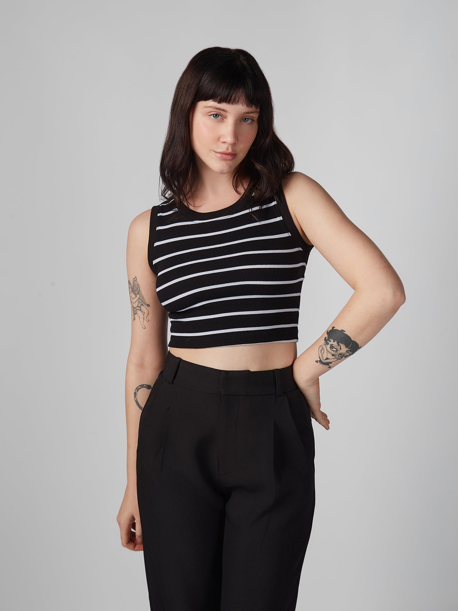 Top para Mujer DVK CAMISETA STRIPED TOP NGR 2