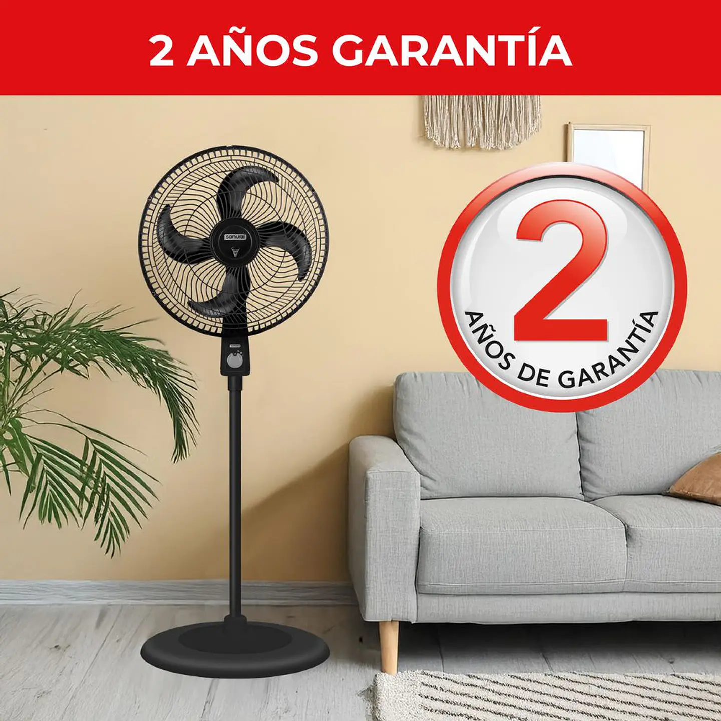 Ventilador De Piso SAMURAI Air Turbo Pedestal VE31A2I0 Negro 4