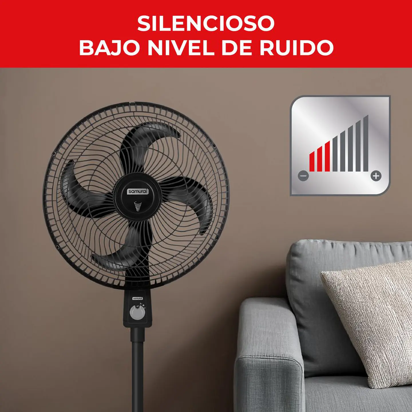 Ventilador De Piso SAMURAI Air Turbo Pedestal VE31A2I0 Negro 6