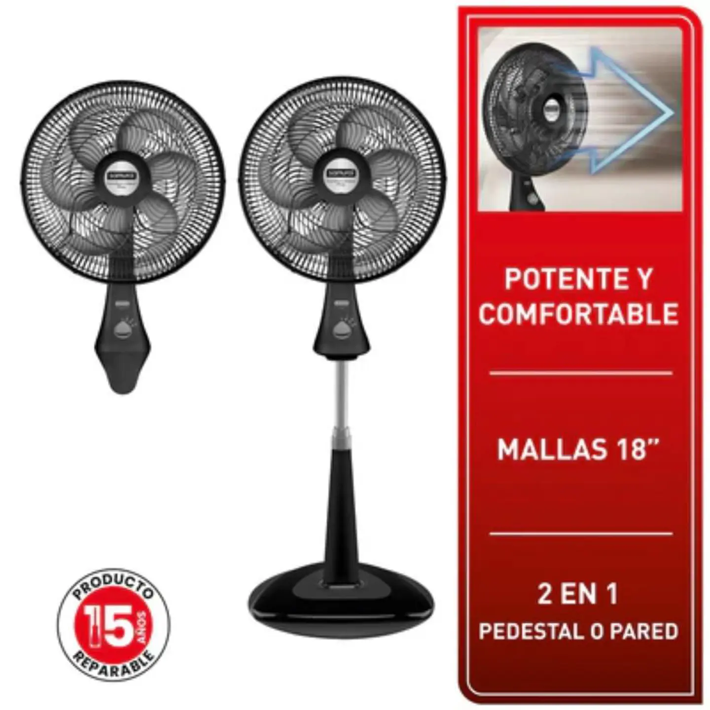 Ventilador Samurai Comfort Maxx Plus 2En1 Negro 4