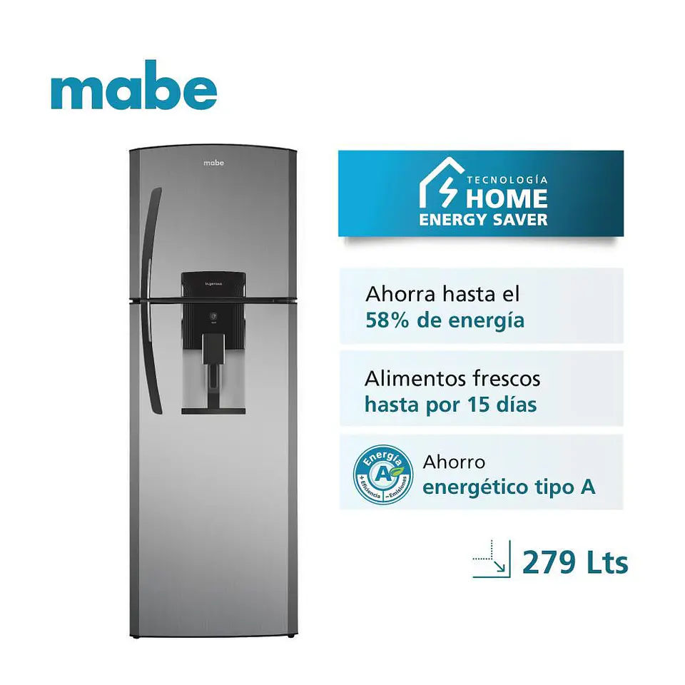 Nevera MABE No Frost Congelador Superior 313 Litros Brutos RMA313FXCT RMA313FXCT Platinum 4