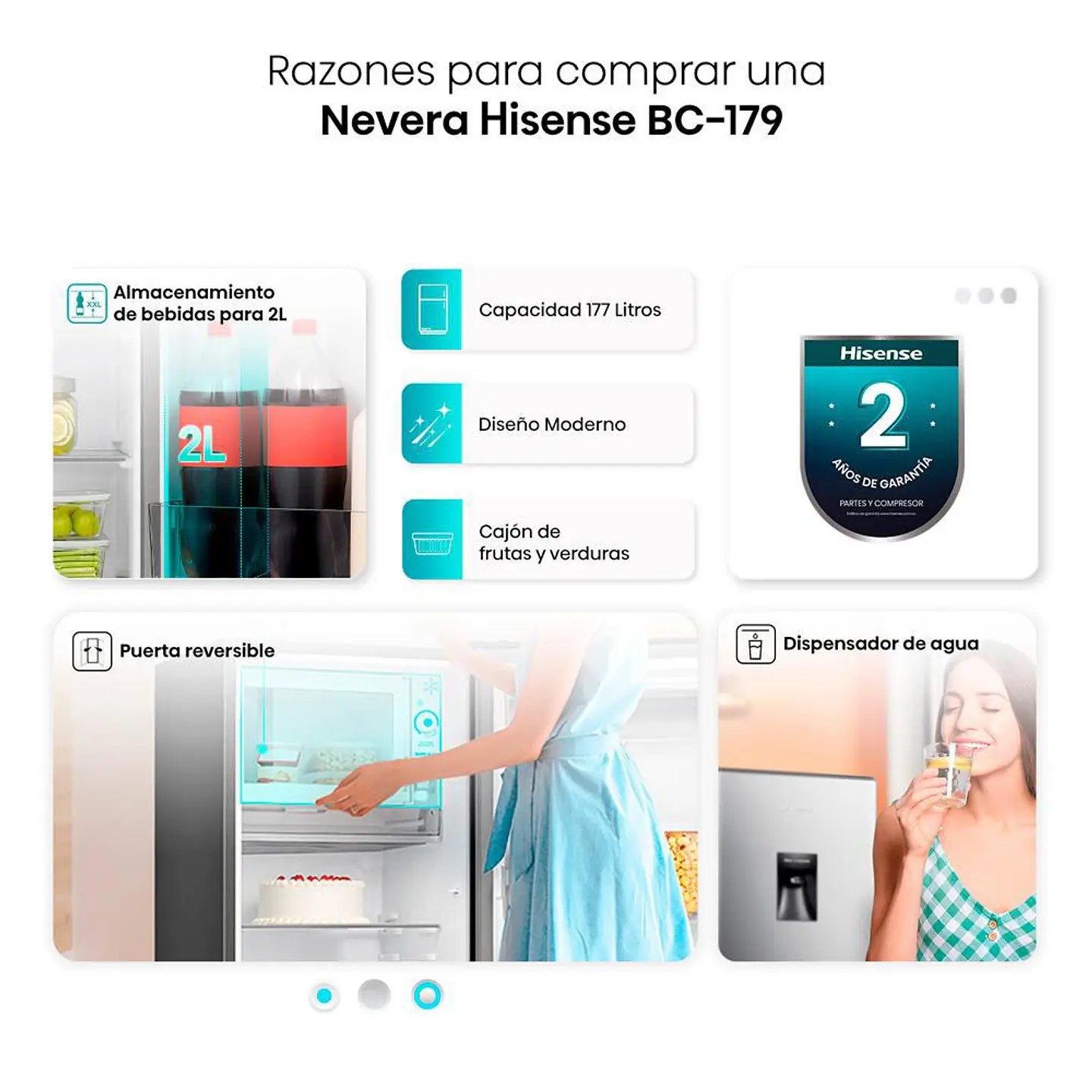 Nevera Compacta HISENSE Frost Congelador Superior 177 litros BC179 BC179R/HC1 Gris 6