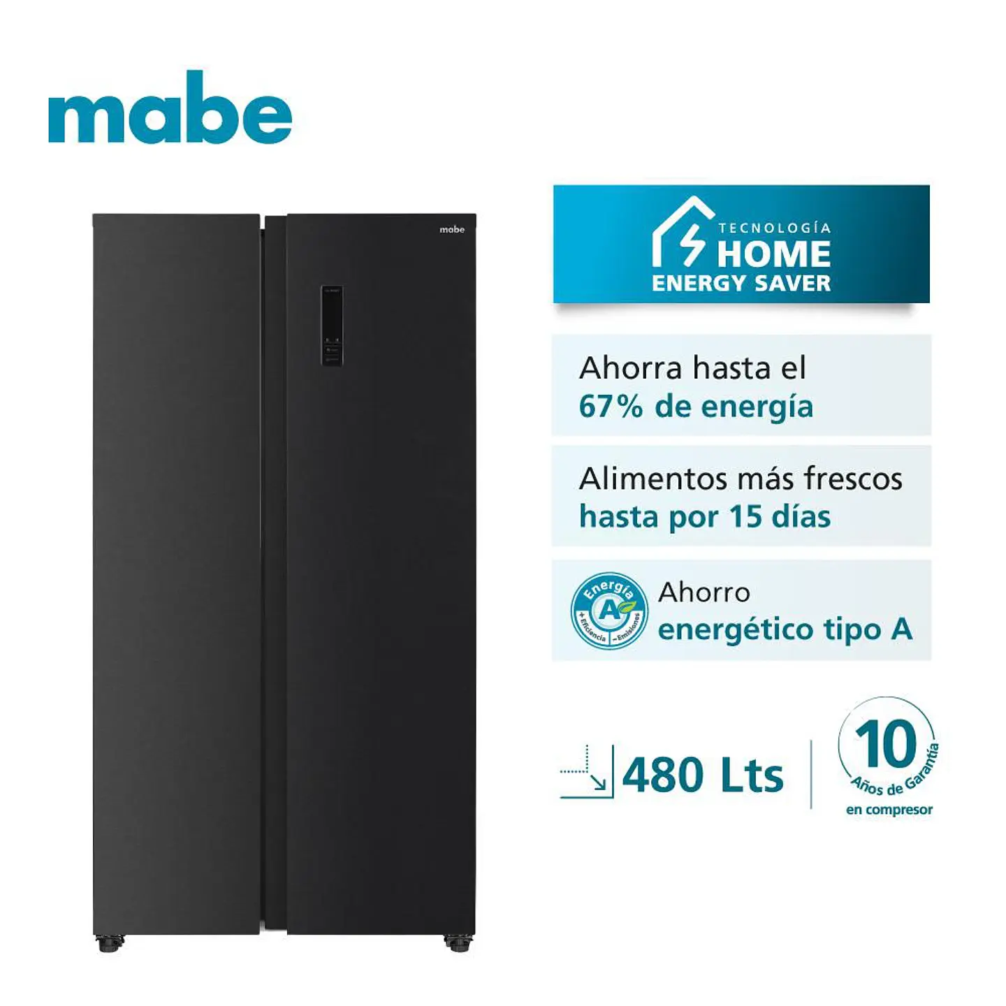 Nevecon MABE Side By Side 480lt MSL480LPLPS0 Black steel 5
