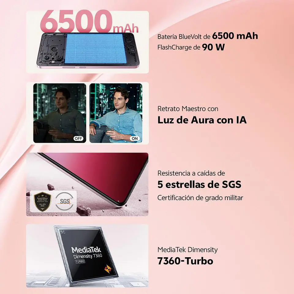 Celular VIVO V60 Lite 5G 256 GB 8 GB RAM Negro 6