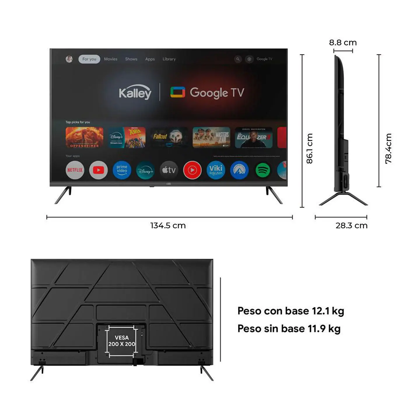 Televisor KALLEY 60 pulgadas LED Uhd4K Smart TV 60G310 2