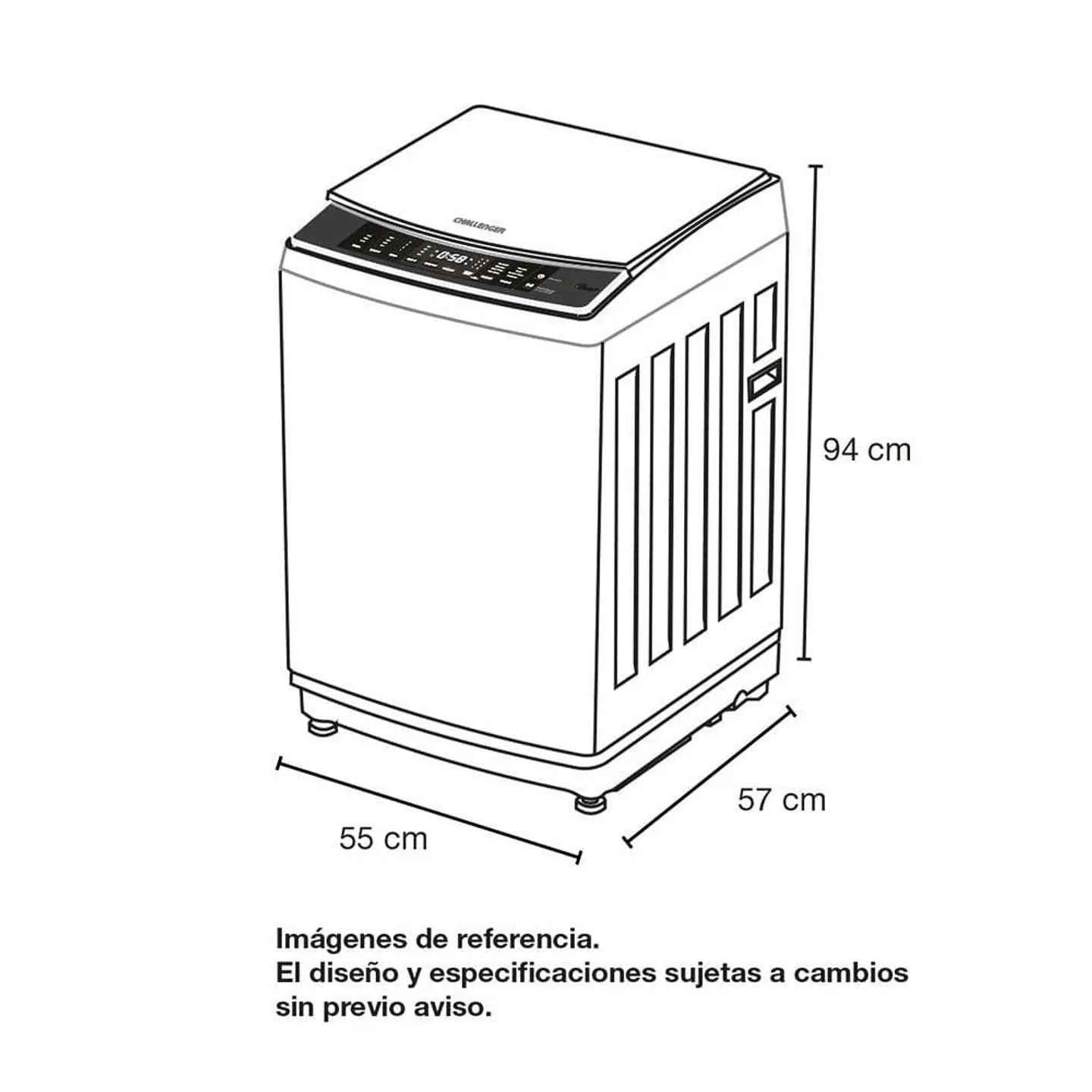 Lavadora CHALLENGER Carga Superior 11 kg (24lb) CW 5711 DGM 3