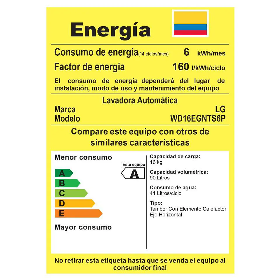 Lavadora Secadora LG Eléctrica 16 Kilos WD16EGNTS6P.AEGECOL WD16EGNTS6P.AEGECOL Gris 5