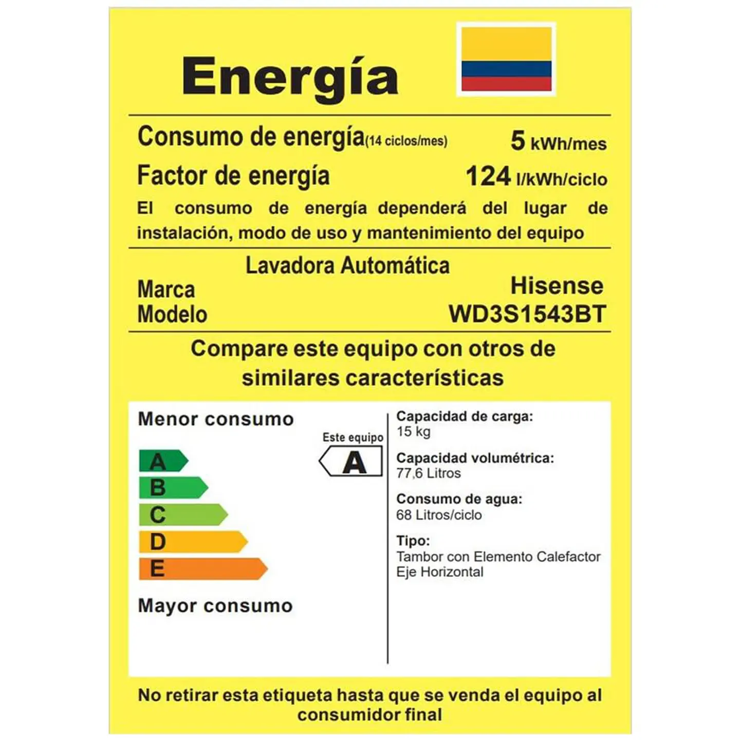 Lavadora Secadora HISENSE Eléctrica 15 Kg Lavado / 10 kg secado WD3S1543BT WD3S1543BT Titanium Gray 8