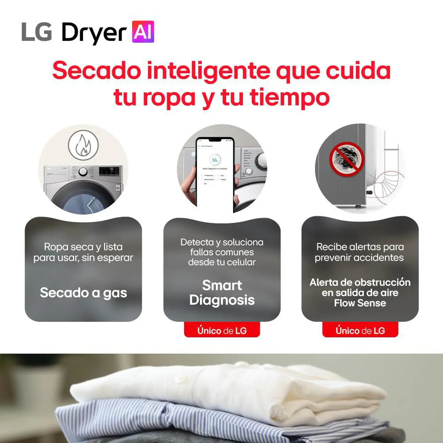 Secadora Carga Frontal 22kg/48lbs LG Gas 22 Kg DF22VV2R.ASSECOL DF22VV2R.ASSECOL Gris 5
