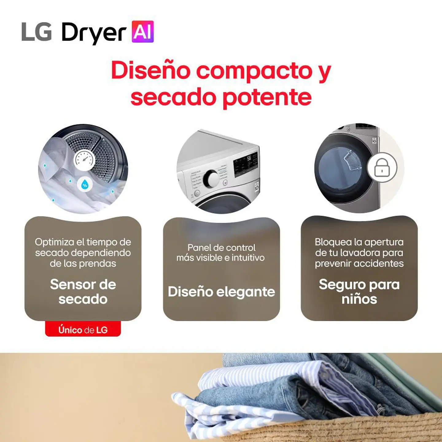 Secadora Carga Frontal 22kg/48lbs LG Gas 22 Kg DF22VV2R.ASSECOL DF22VV2R.ASSECOL Gris 7