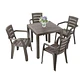 Combo Barú: Mesa + 4 Sillas con Brazos Mocca / Rimax - Miniatura 1