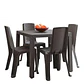 Combo Eterna: Mesa + 4 Sillas Eternas sin Brazos Wengue / Rimax - Miniatura 1