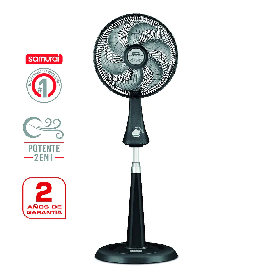 Ventilador Turbo Silence Compact 2 en 1 Negro / Samurai 4