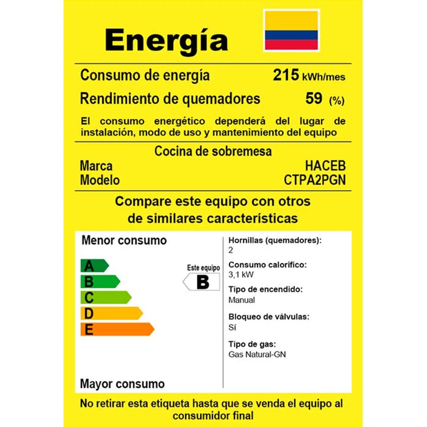 Estufa Gas Natural 2 Puestos / Haceb 4