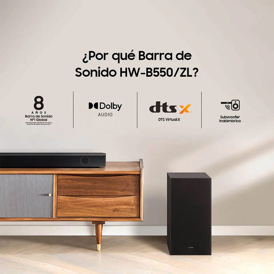 Barra de Sonido SAMSUNG HW-B550B/ZL Negro 9