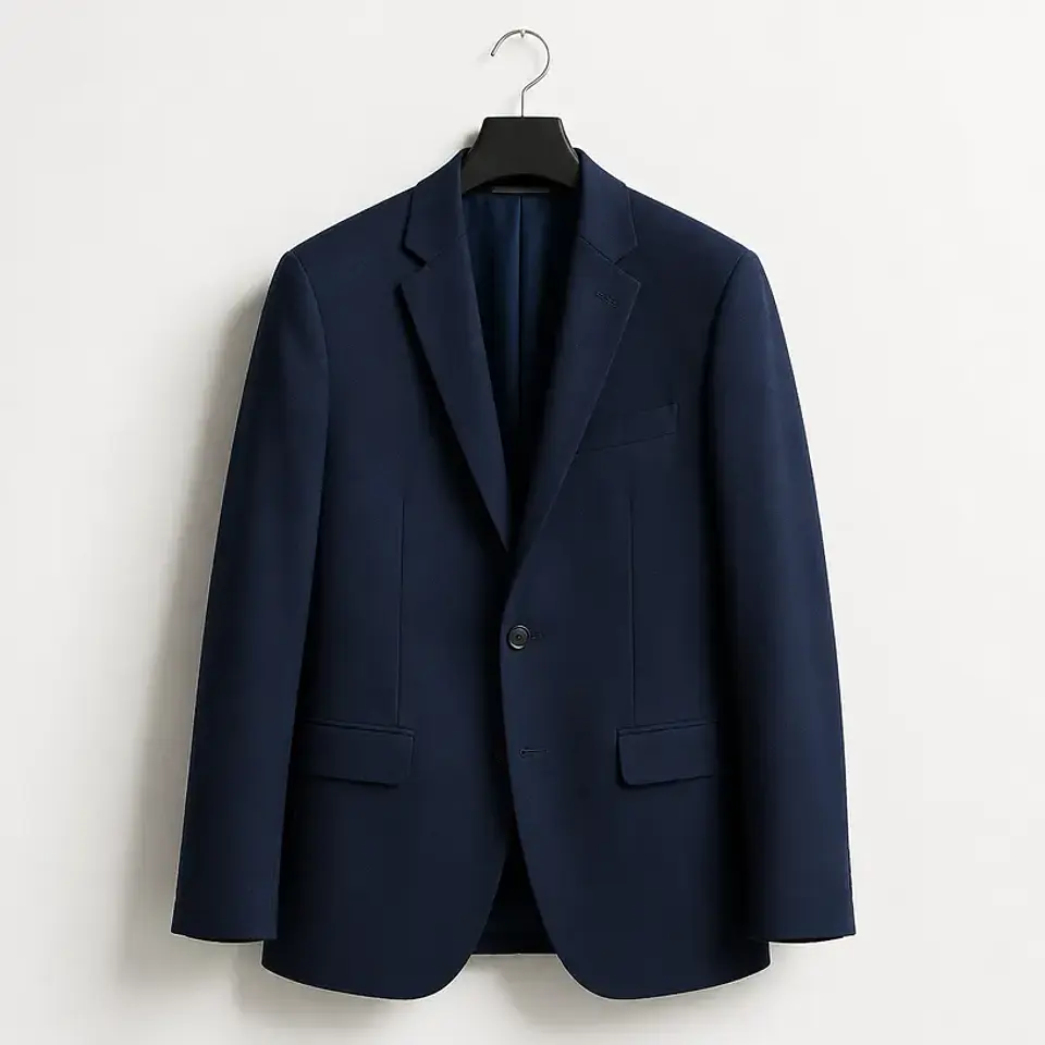 Blazer azul marino de corte recto 1