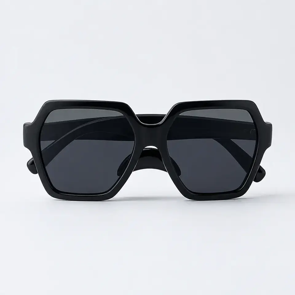 Gafas de sol negras de marco geométrico 1