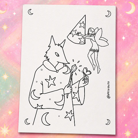 Ilustración papel 300g - Zorrito Mágico 