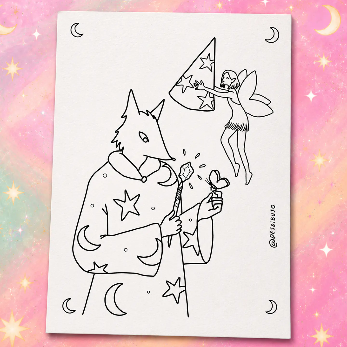 Ilustración papel 300g - Zorrito Mágico  1