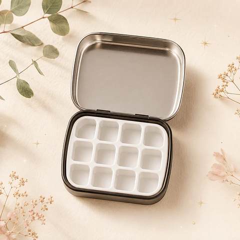 paleta 12 colores vacía - para acuarelas en tubo 