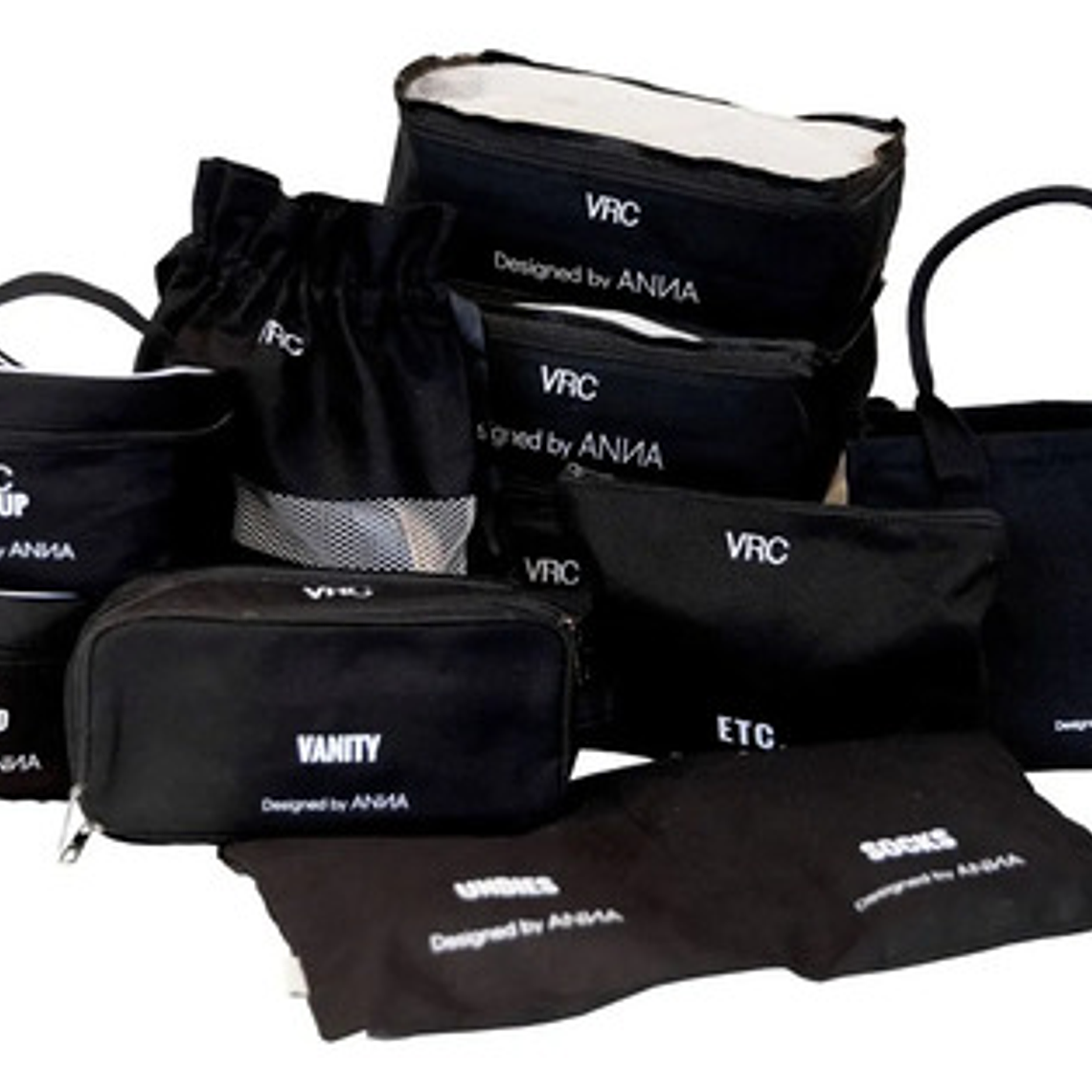 Neceser Algodón (vanity) Color Negro Diseño De La Tela Lisa 3