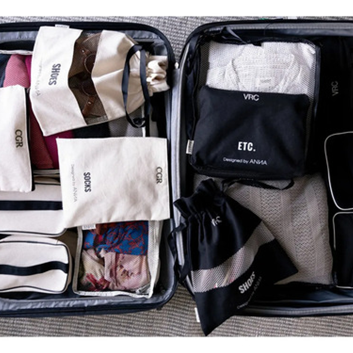 Neceser Algodón (vanity) Color Negro Diseño De La Tela Lisa 4