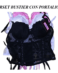 Sostén Bustier de Encaje con Portaligas Colores