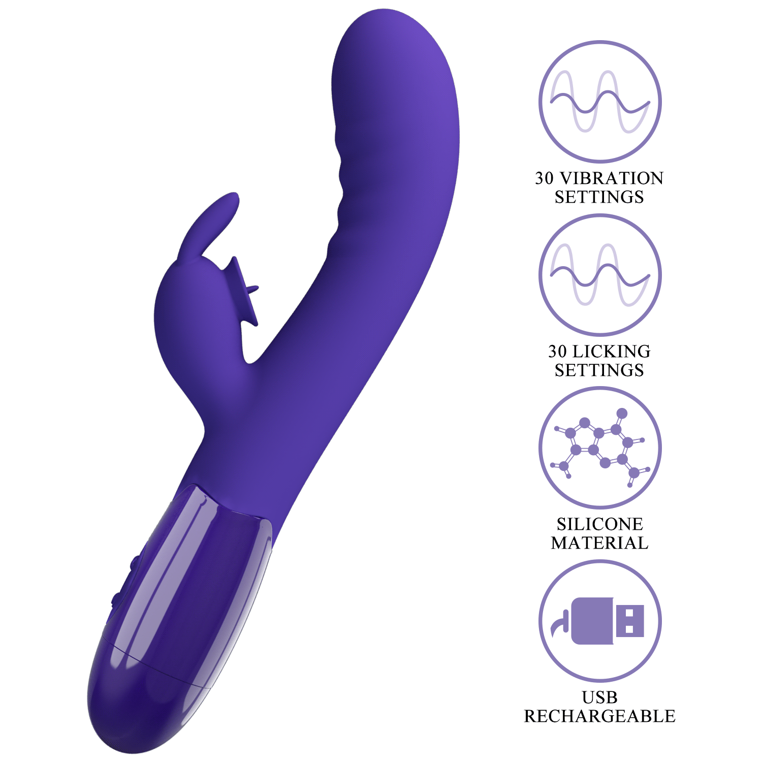 Vibrador Dual Cerberus con Lengua USB