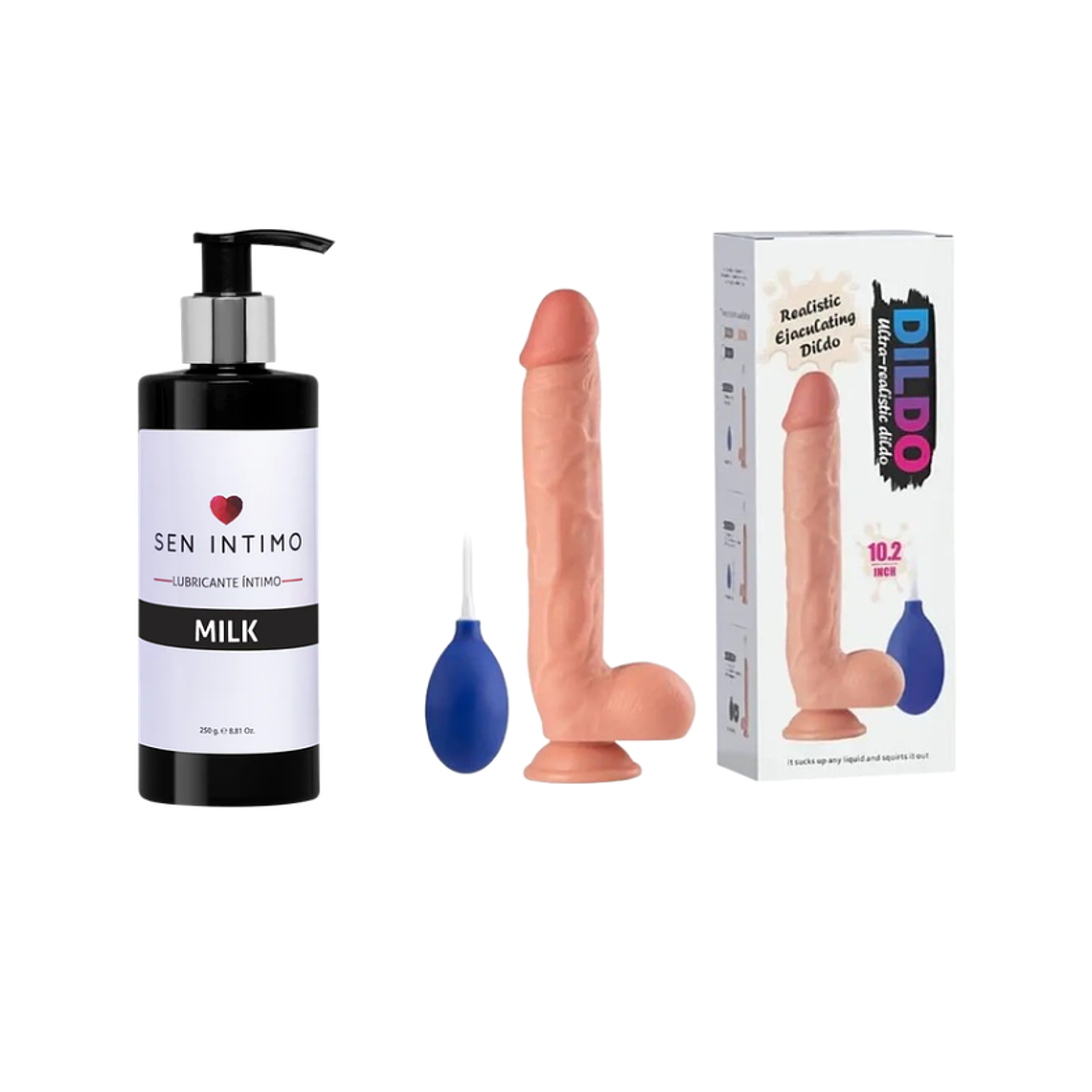 Combo Milk X 250 Ml +  Dildo Eyaculador   1