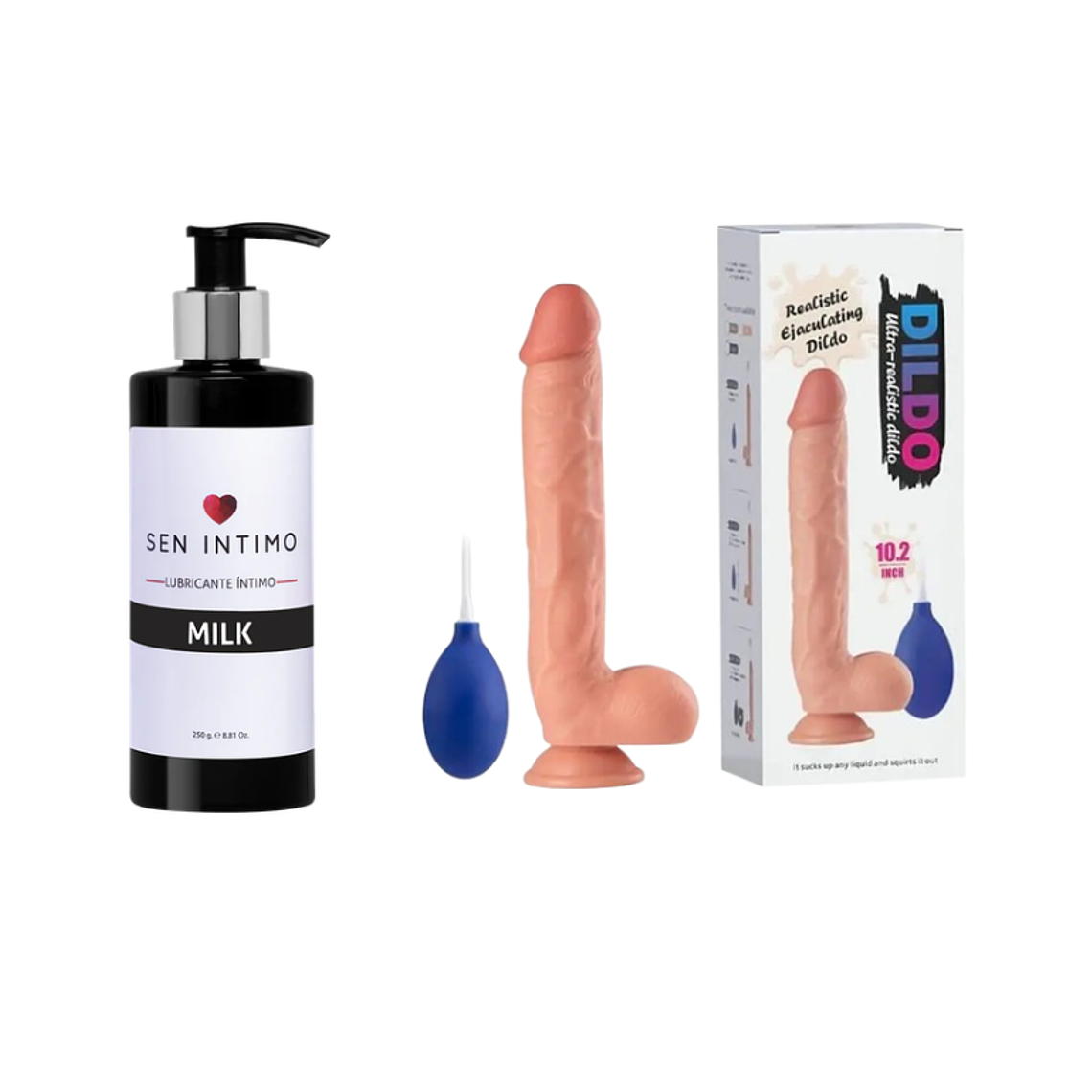 Combo Milk X 250 Ml +  Dildo Eyaculador   1
