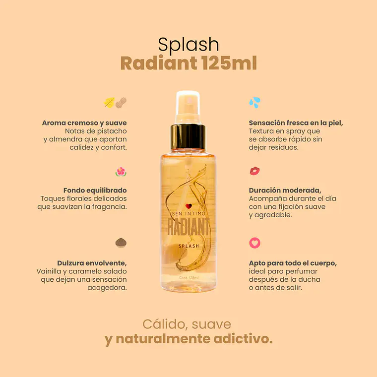 Splash Radiant 125ml – Sen Íntimo 2