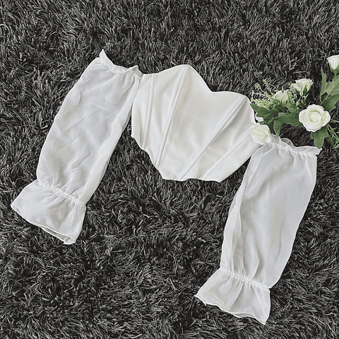 HEART BOMB SEMICORSET BLANCO