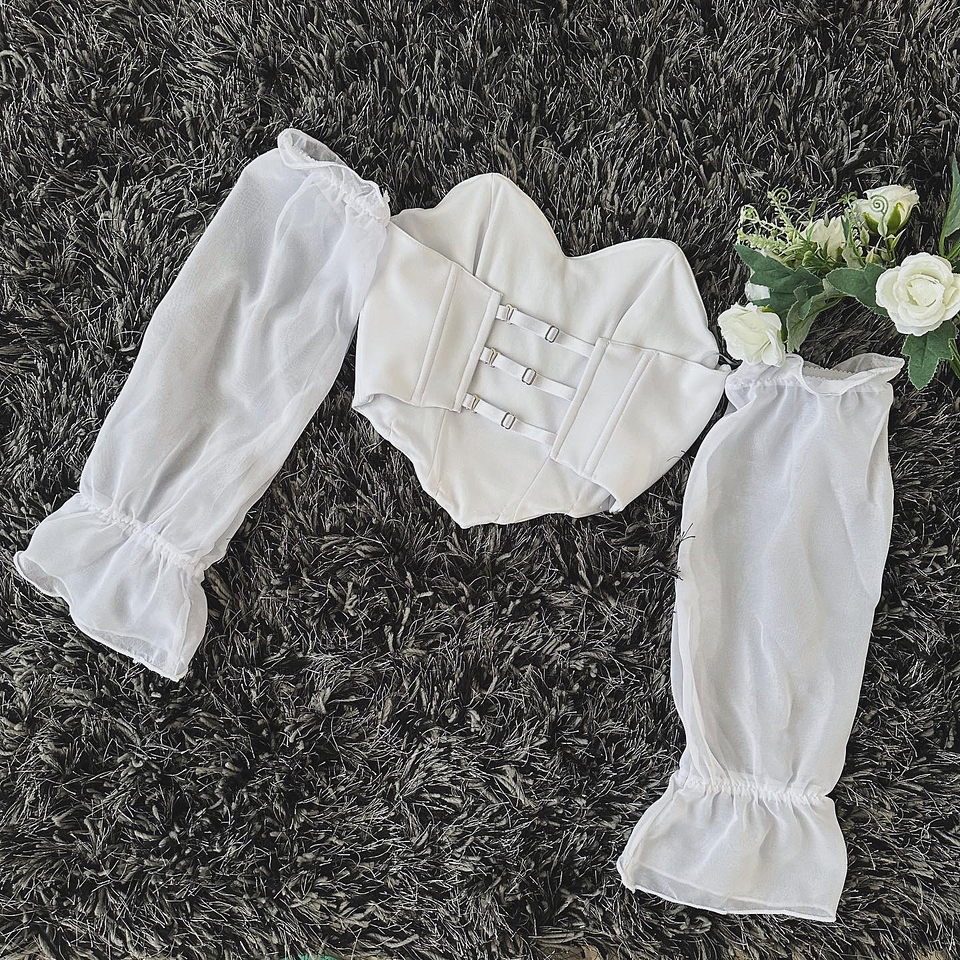 HEART BOMB SEMICORSET BLANCO 2