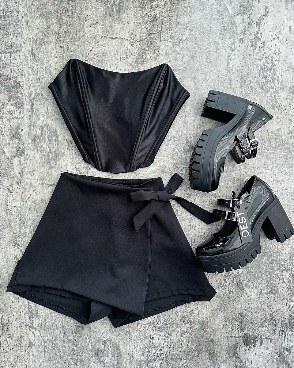 HADA SATIN SEMICORSET NEGRO 1