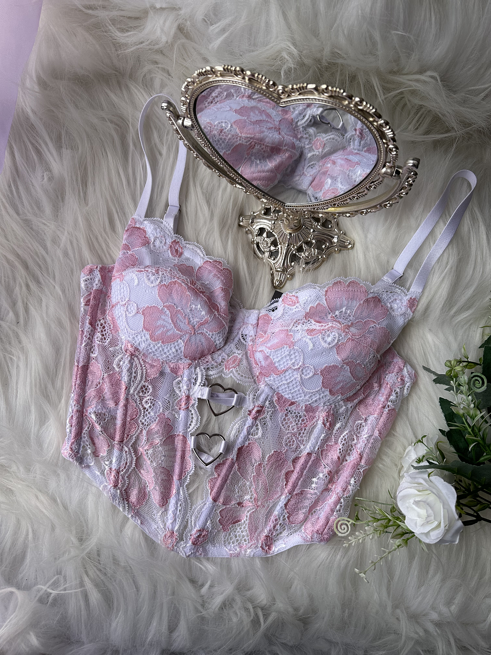 HEART PINK BUSTIER ENCAJE 1